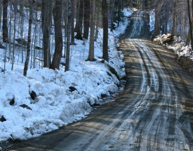 A long, muddy Vermont road.